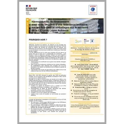 Mise en place d'une redevance incitative sur les flux OMR et emballages 