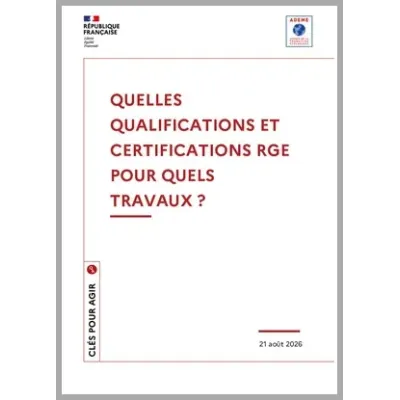 Quelles qualifications et certifications RGE pour quels travaux 