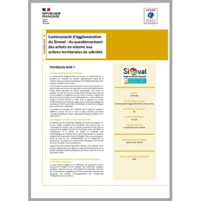 Communauté d'Agglomération du Sicoval: du questionnement des achats en interne aux actions territoriales de sobriété