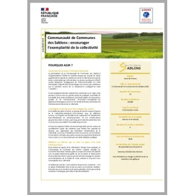 Communauté de Communes des Sablons : encourager l'exemplarité de la collectivité 