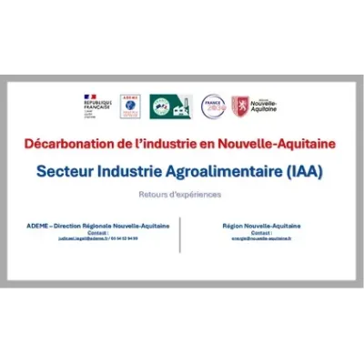 Décarbonation de l'industrie en Nouvelle-Aquitaine - Secteur Industrie Agro-Alimentaire 