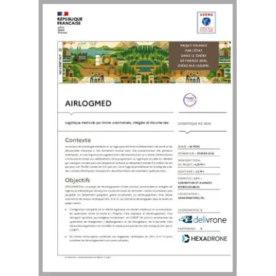 AIRLOGMED - Logistique médicale par drone automatisée, intégrée et décarbonée