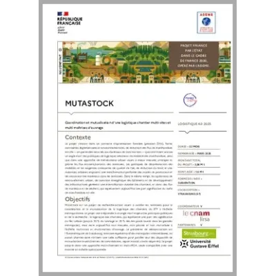 MUTASTOCK - Coordination et mutualisation d'une logistique chantier multi-sites et multi maîtrises d'ouvrage