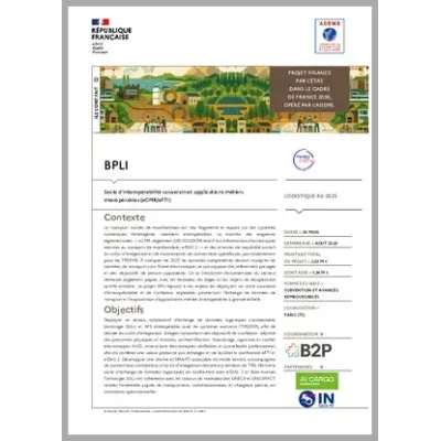 BPLI - Socle d'interopérabilité souverain et applications métiers interopérables (eCMR/eFTI)