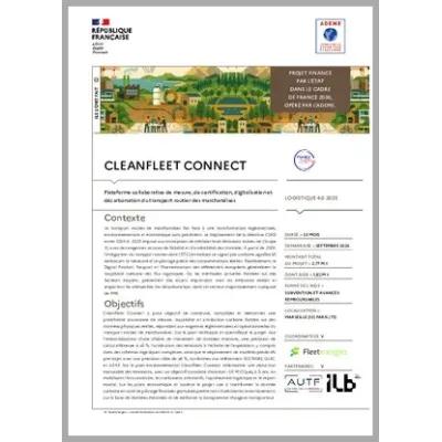 CLEANFLEET CONNECT - Plateforme collaborative de mesure, de certification, digitalisation et décarbonation du transport 