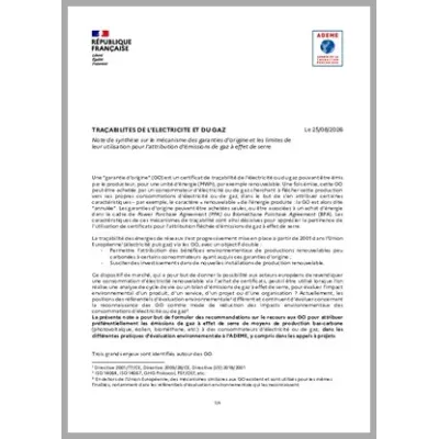 Traçabilités de l'électricité et du gaz