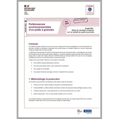 Performances environnementales d'un poêle à granulés