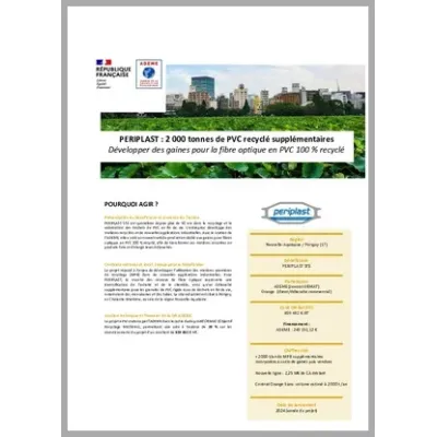 Développement de gaines pour la fibre optique en PVC 100 % recyclé